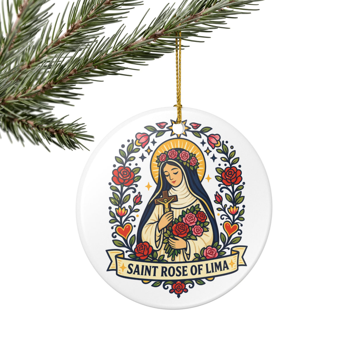 St. Rose of Lima Catholic Christmas Ornament