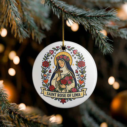 St. Rose of Lima Catholic Christmas Ornament