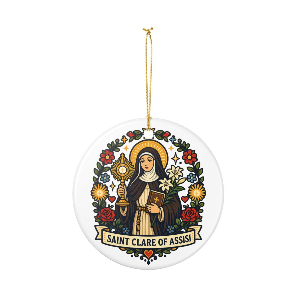 St. Clare of Assisi Catholic Christmas Ornament