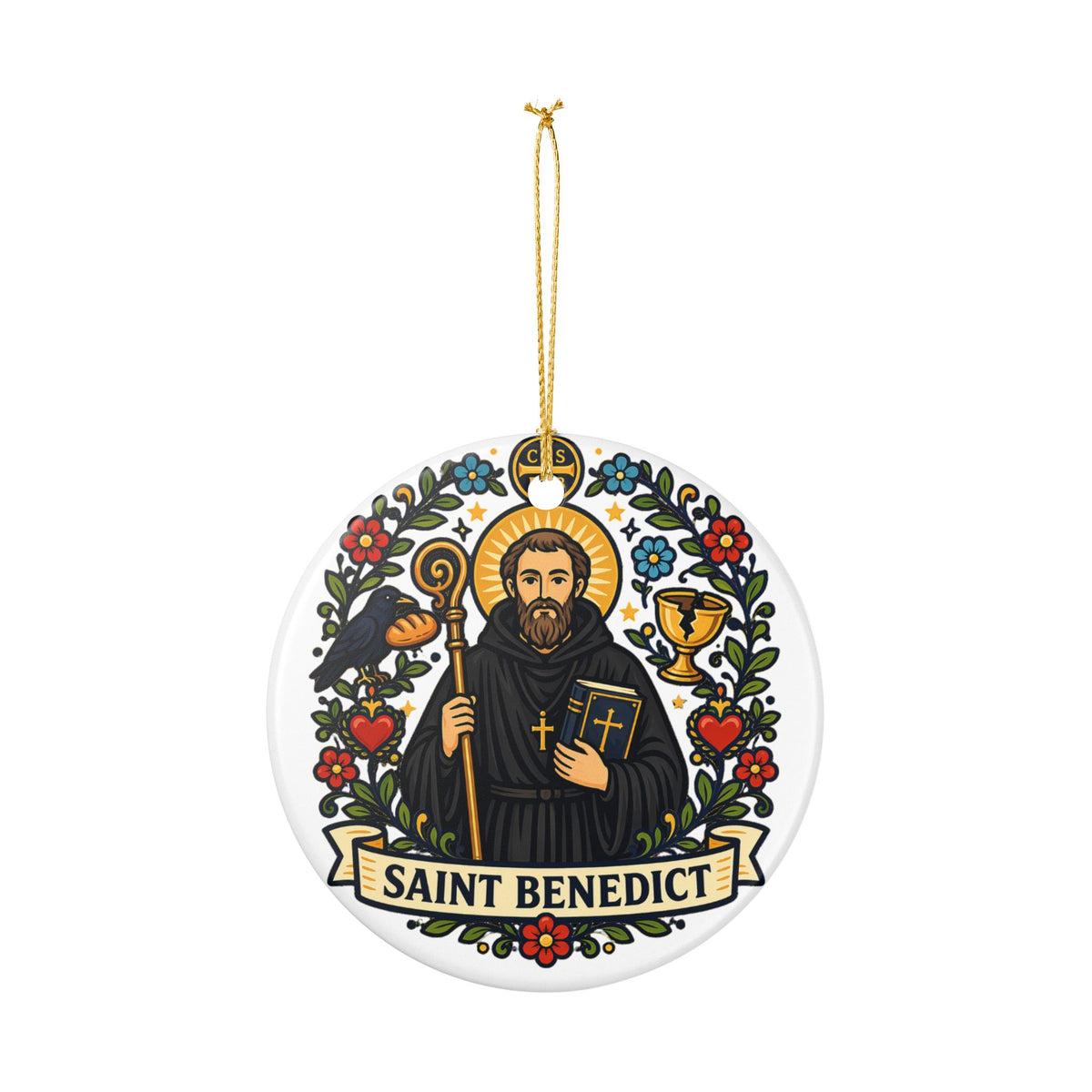 St. Benedict Catholic Christmas Ornament