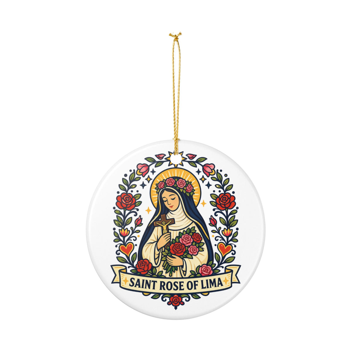 St. Rose of Lima Catholic Christmas Ornament
