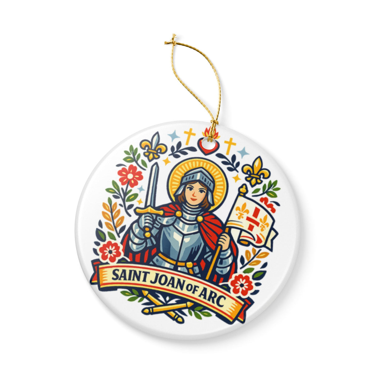 St. Joan of Arc Catholic Christmas Ornament
