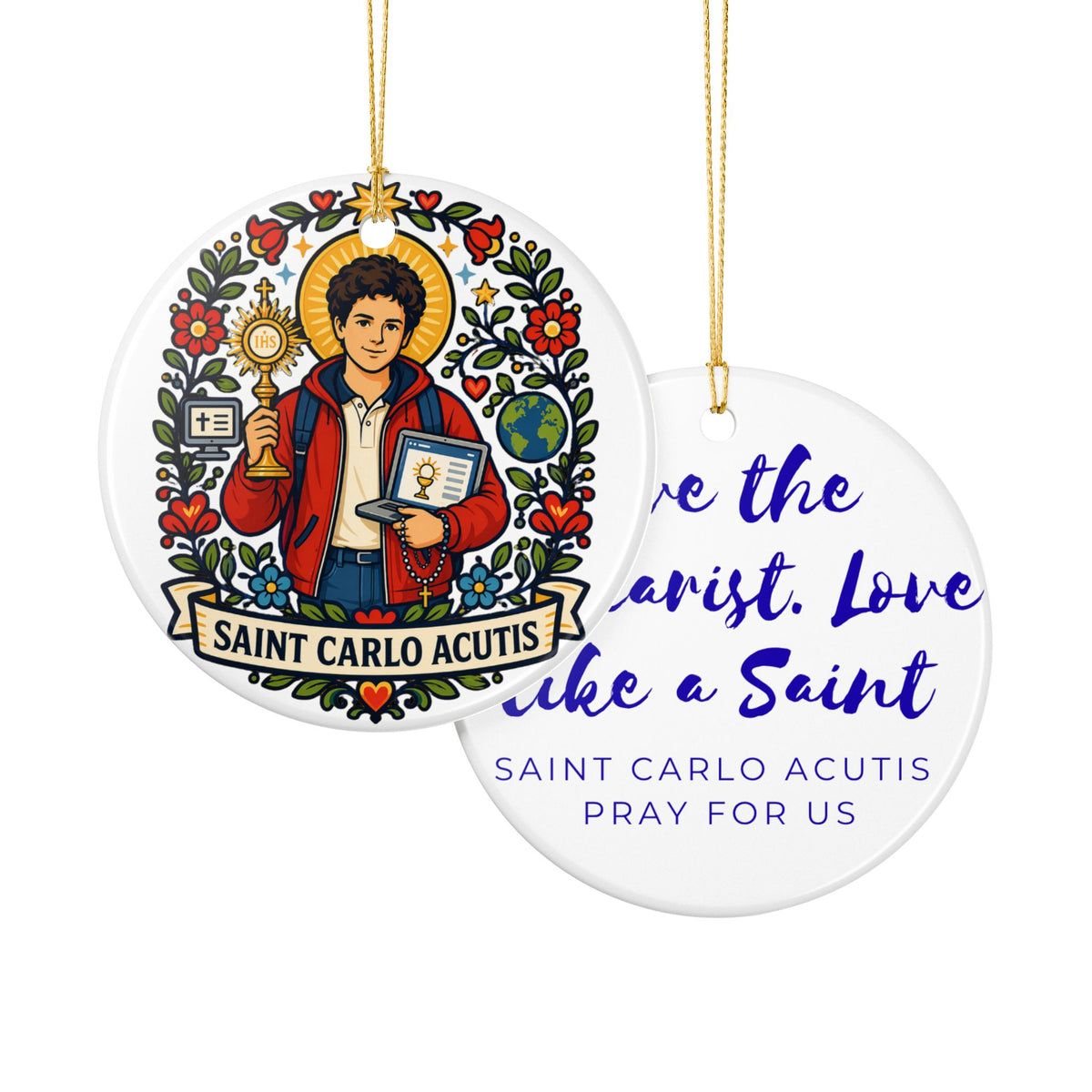 St. Carlo Acutis Catholic Christmas Ornament