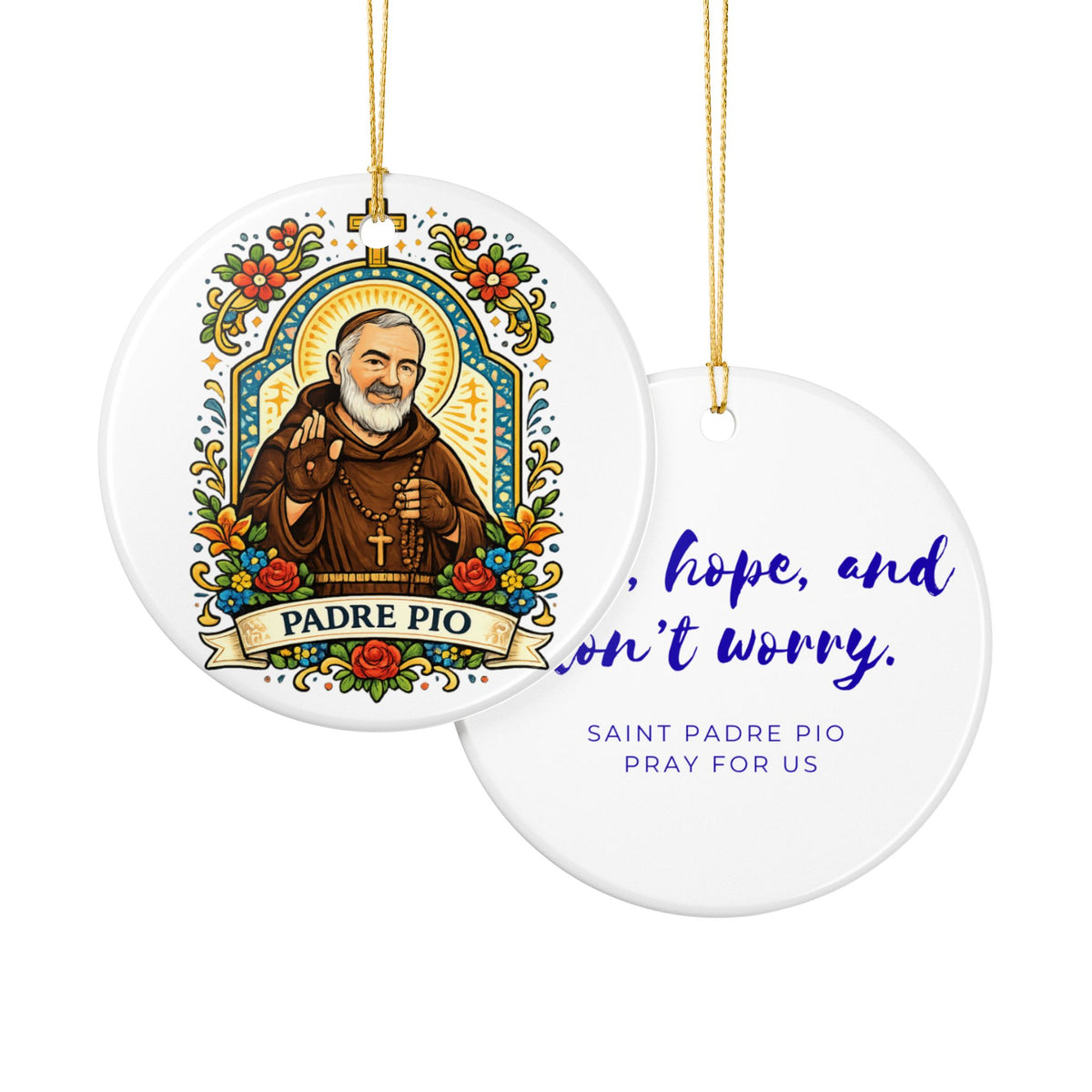 Saint Padre Pio Catholic Christmas Ornament
