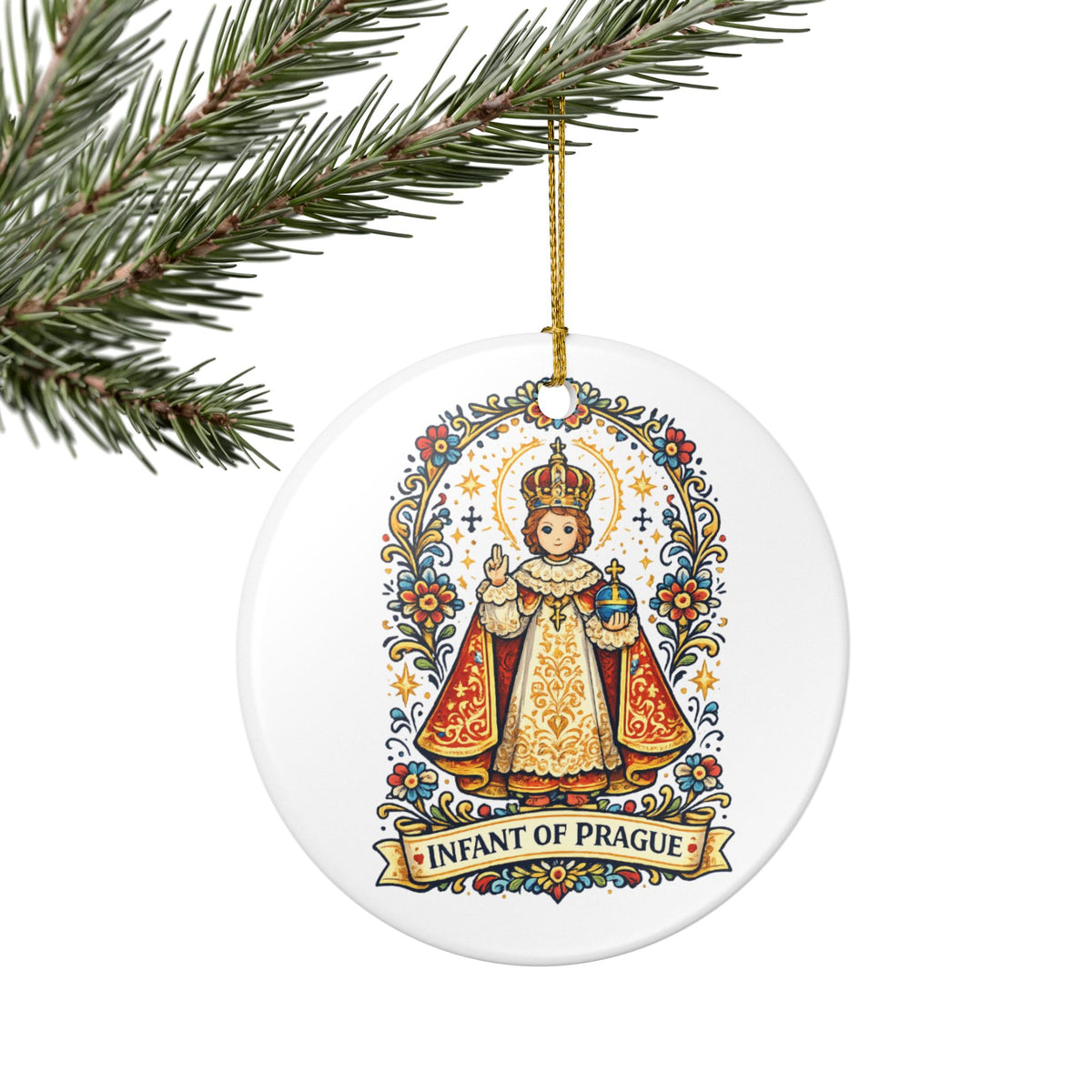 Infant of Prague Catholic Christmas Ornament