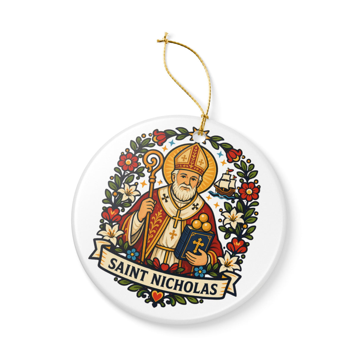 St. Nicholas Catholic Christmas Ornament