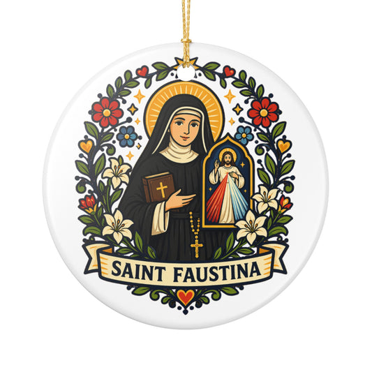St. Faustina Catholic Christmas Ornament