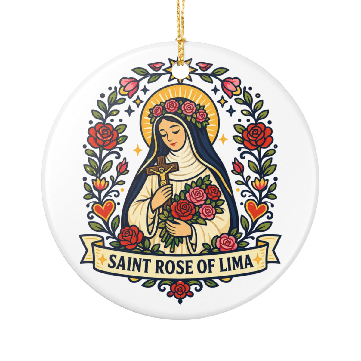 St. Rose of Lima Catholic Christmas Ornament