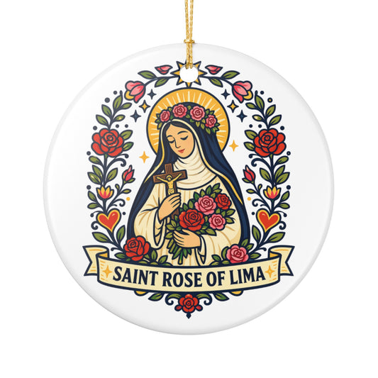 St. Rose of Lima Catholic Christmas Ornament