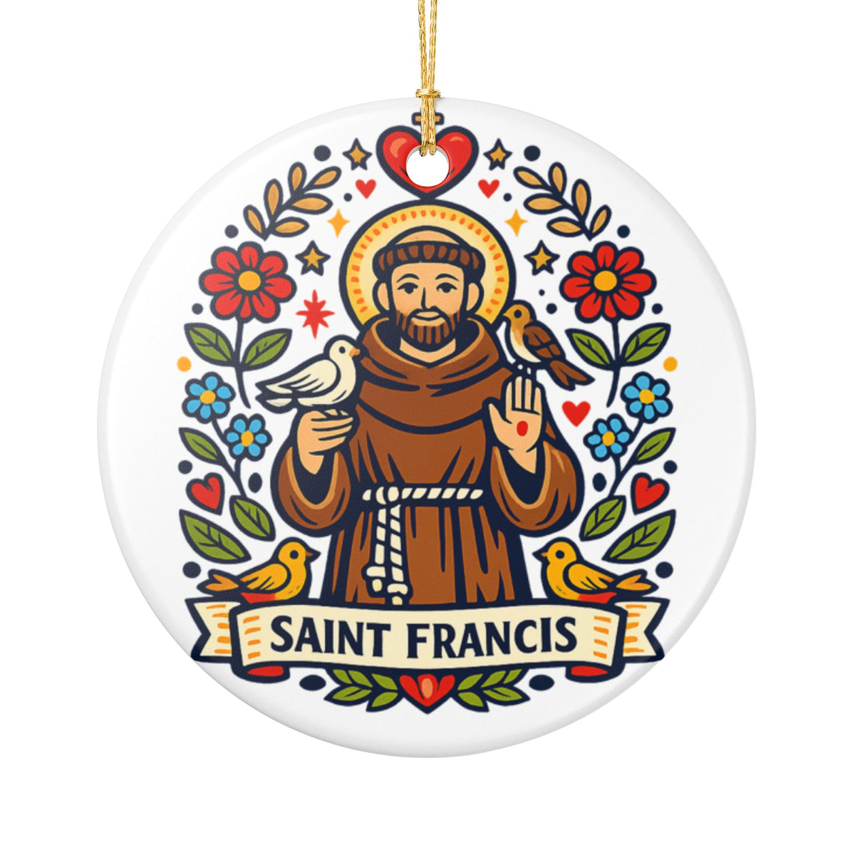 St. Francis of Assisi Catholic Christmas Ornament