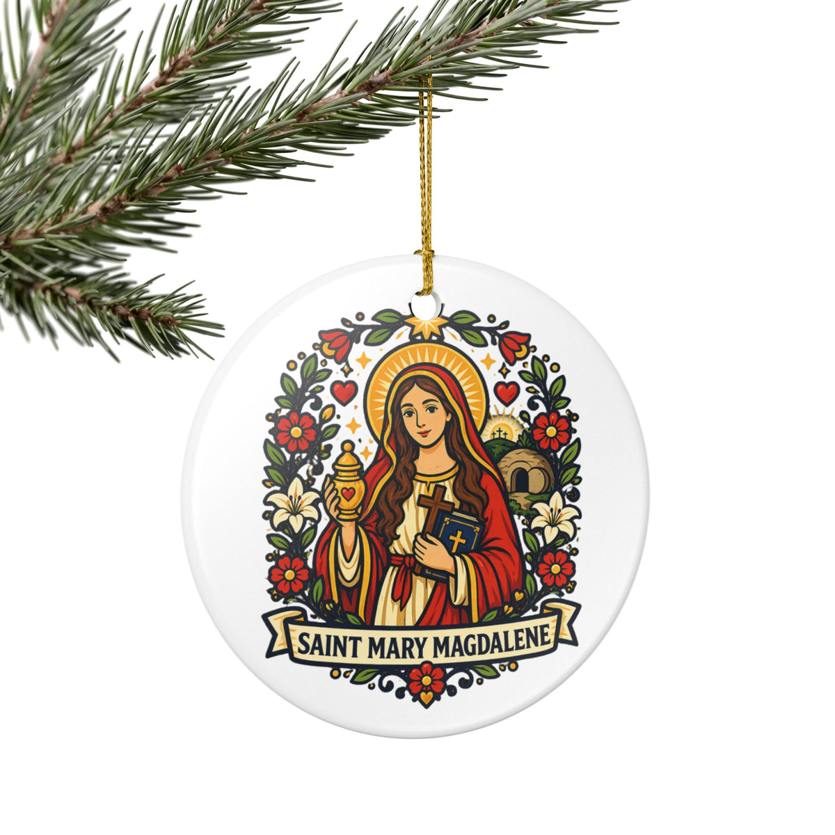 St. Mary Magdalene Catholic Christmas Ornament