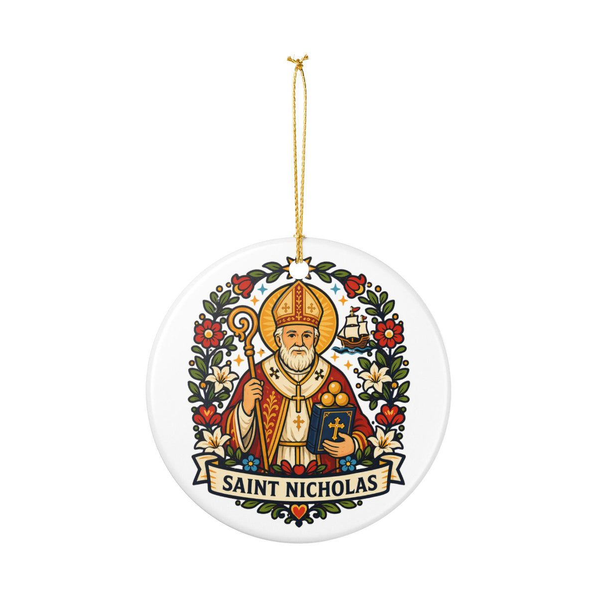 St. Nicholas Catholic Christmas Ornament