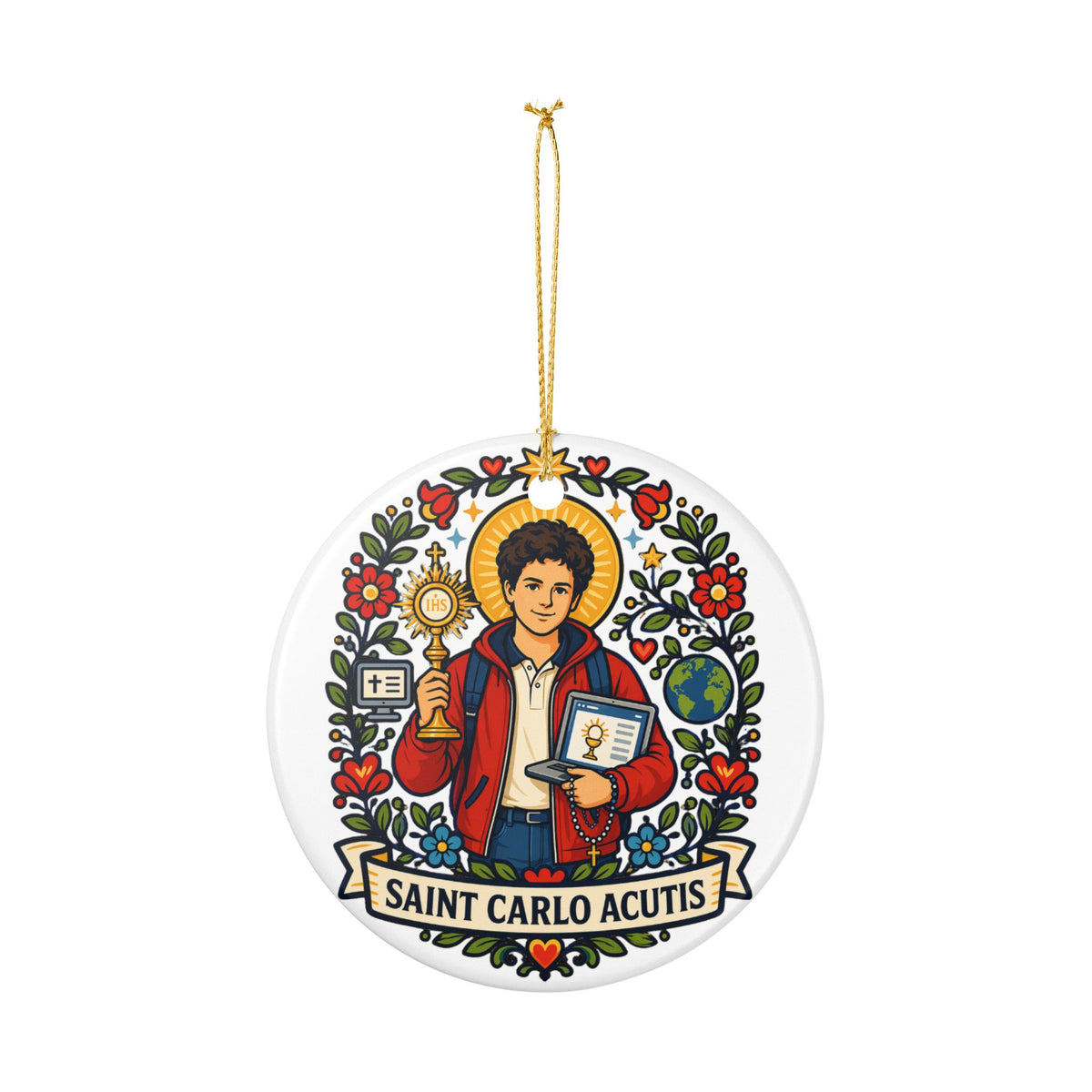 St. Carlo Acutis Catholic Christmas Ornament