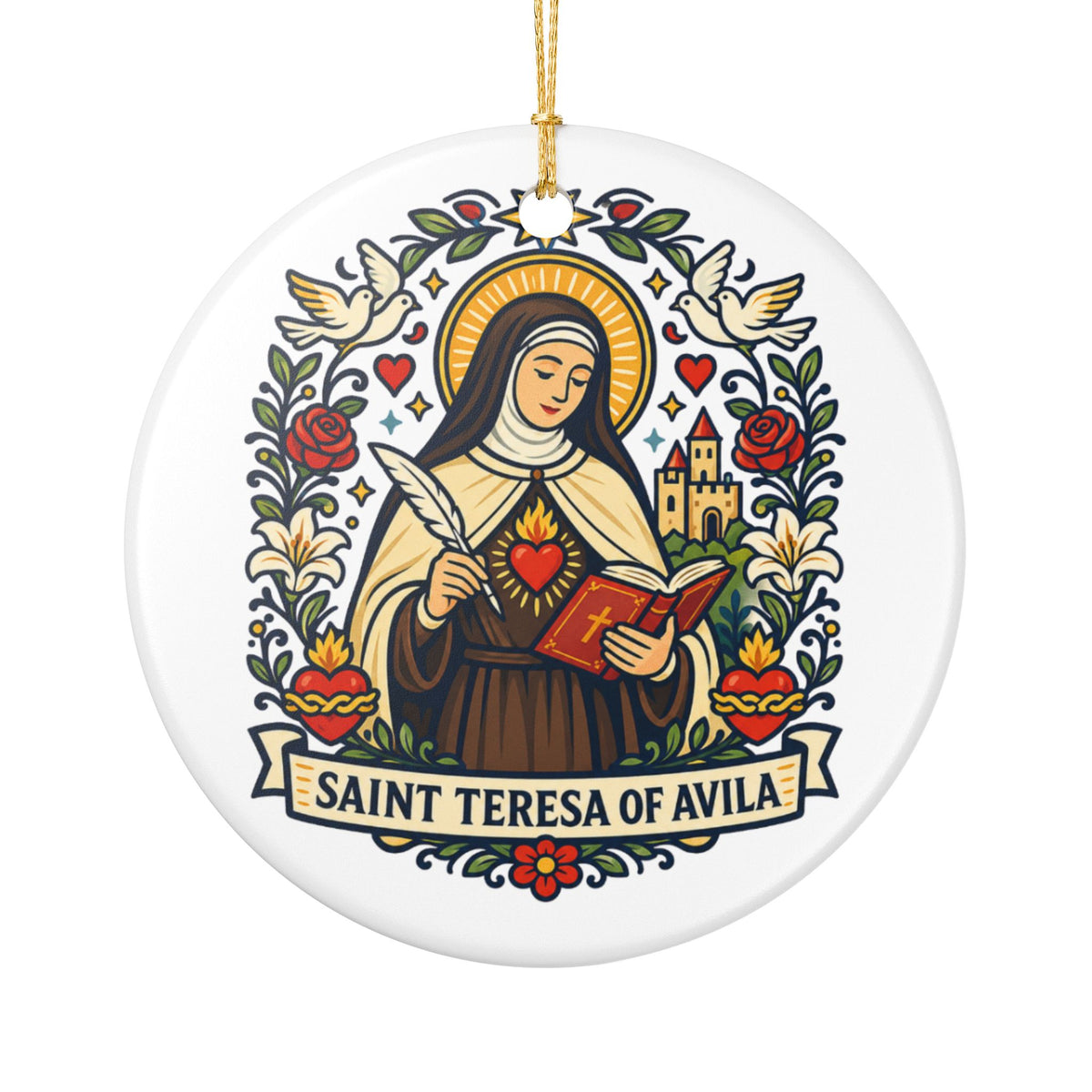 St. Teresa of Avila Catholic Christmas Ornament