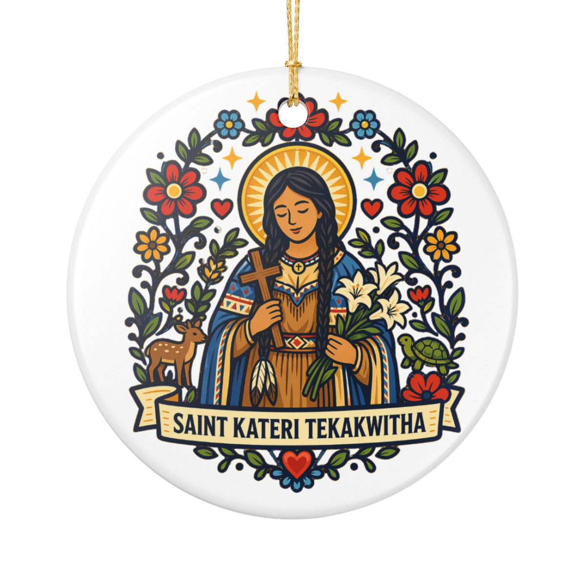 St. Kateri Tekakwitha Catholic Christmas Ornament