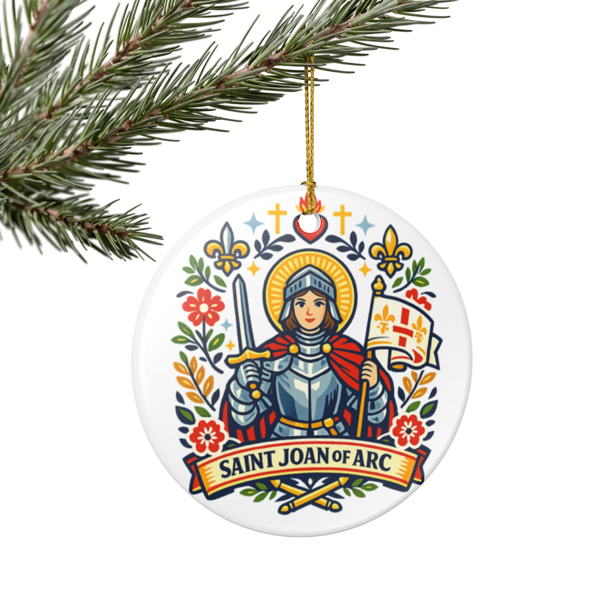 St. Joan of Arc Catholic Christmas Ornament