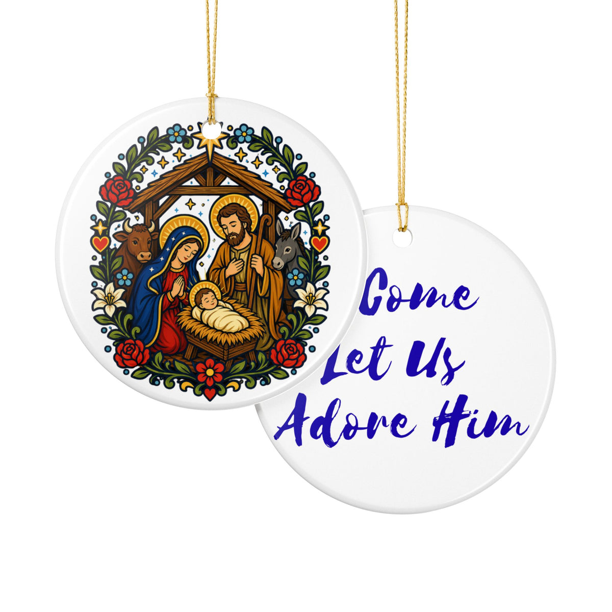 Nativity Ceramic Christmas Ornament