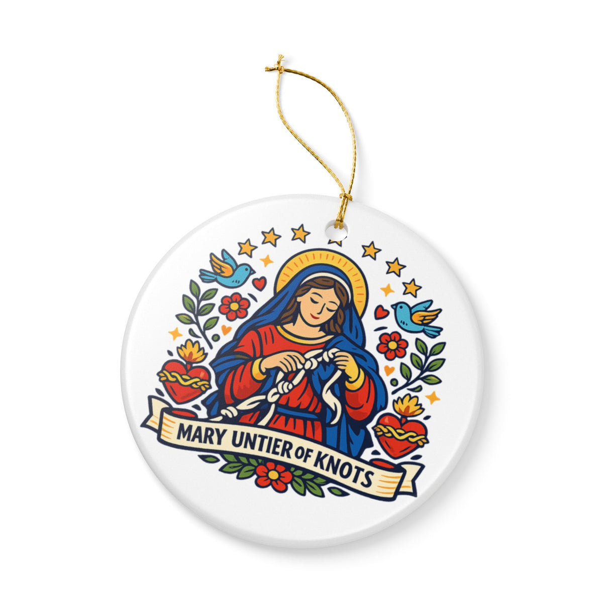 Mary Untier of Knots Catholic Christmas Ornament