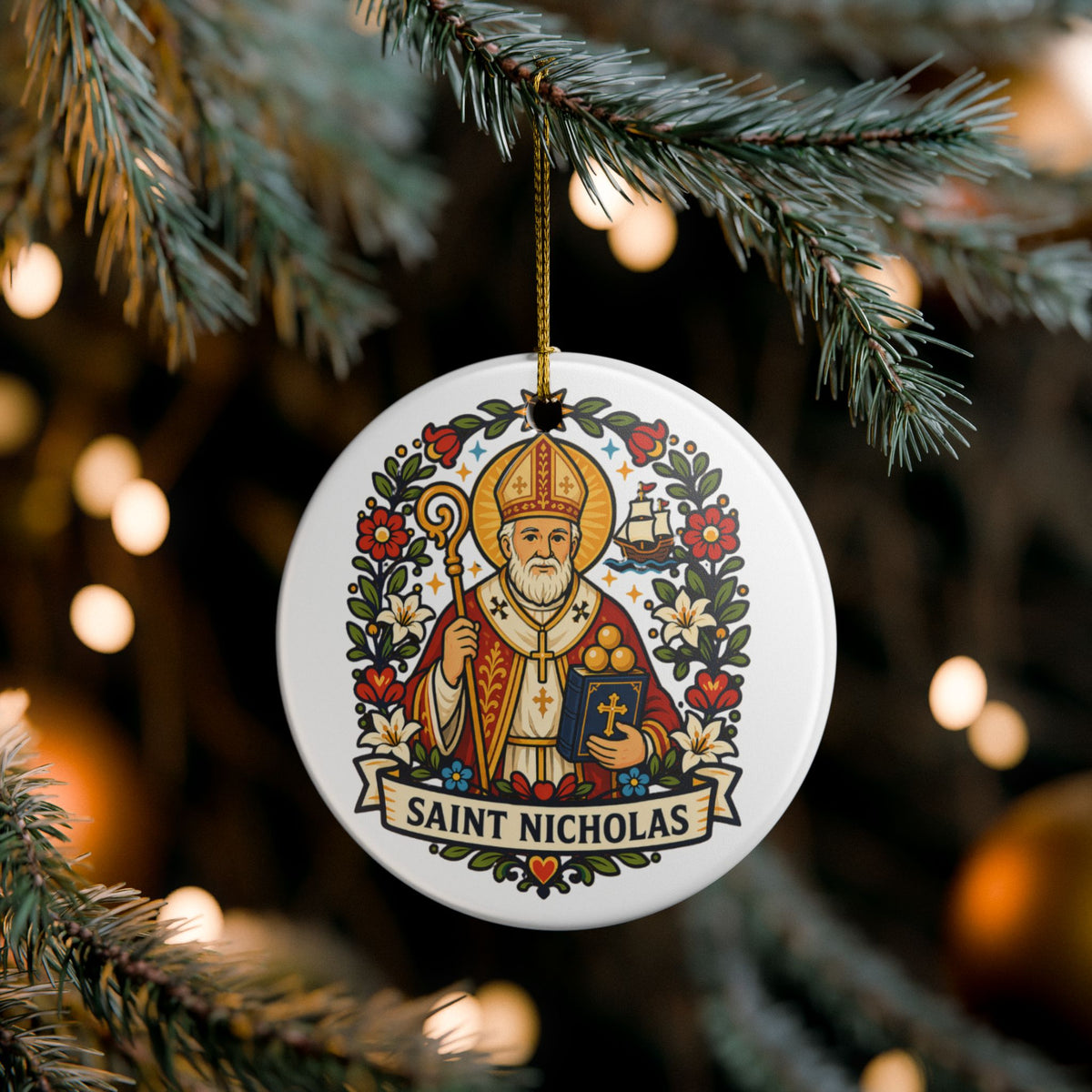 St. Nicholas Catholic Christmas Ornament