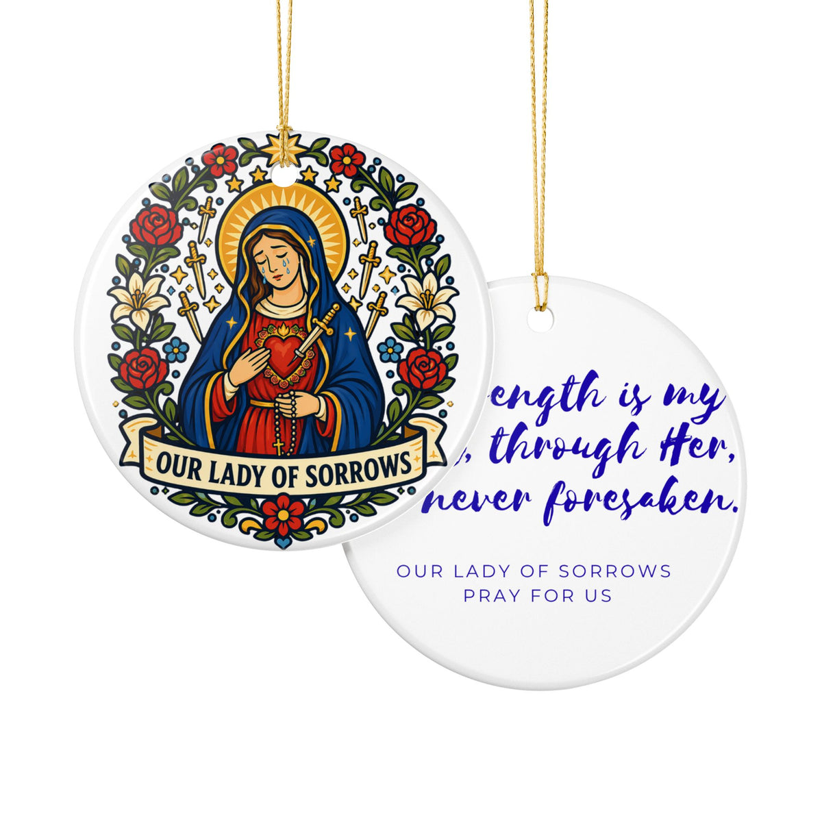 Our Lady of Sorrows Catholic Christmas Ornament