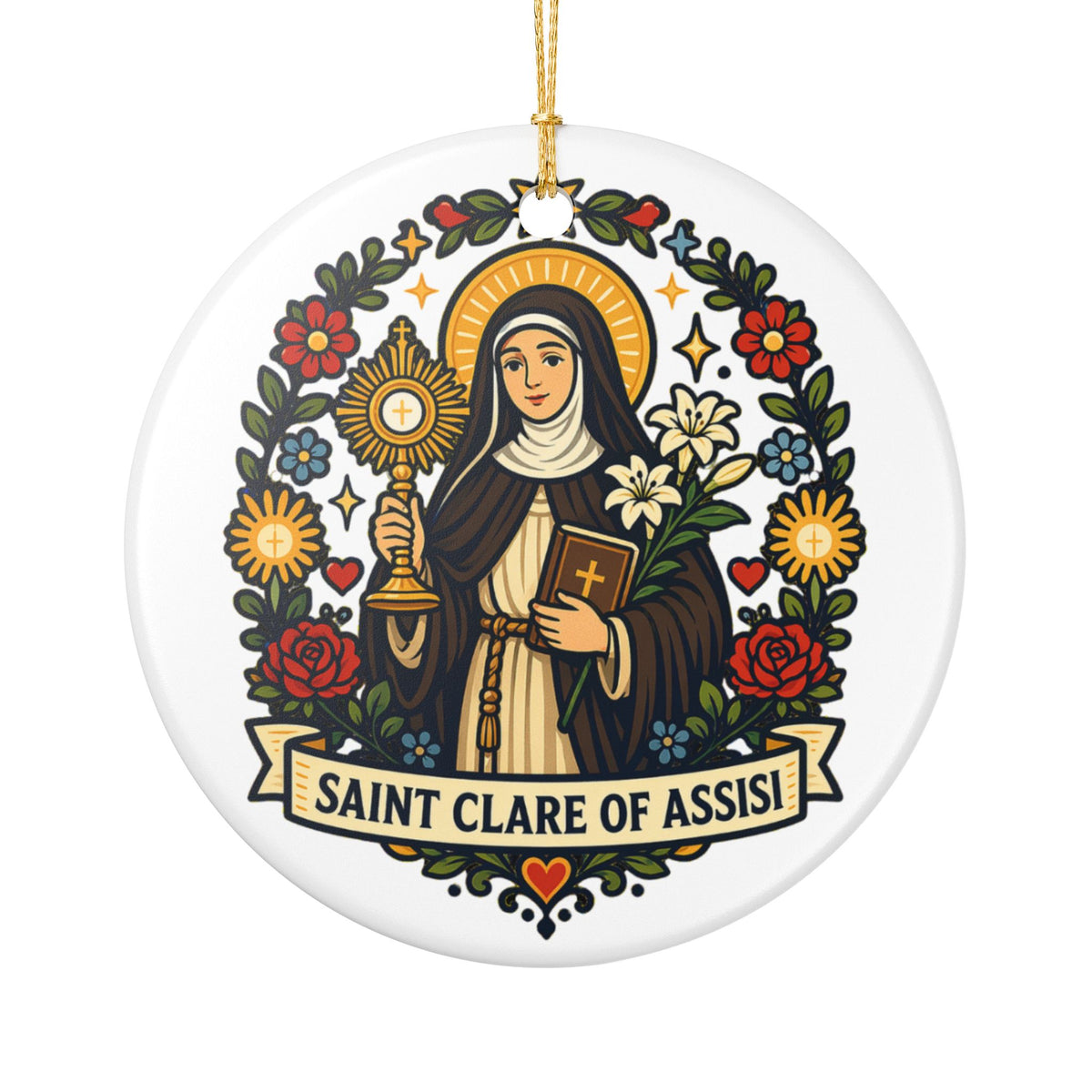 St. Clare of Assisi Catholic Christmas Ornament