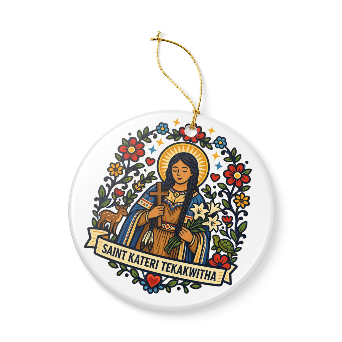 St. Kateri Tekakwitha Catholic Christmas Ornament