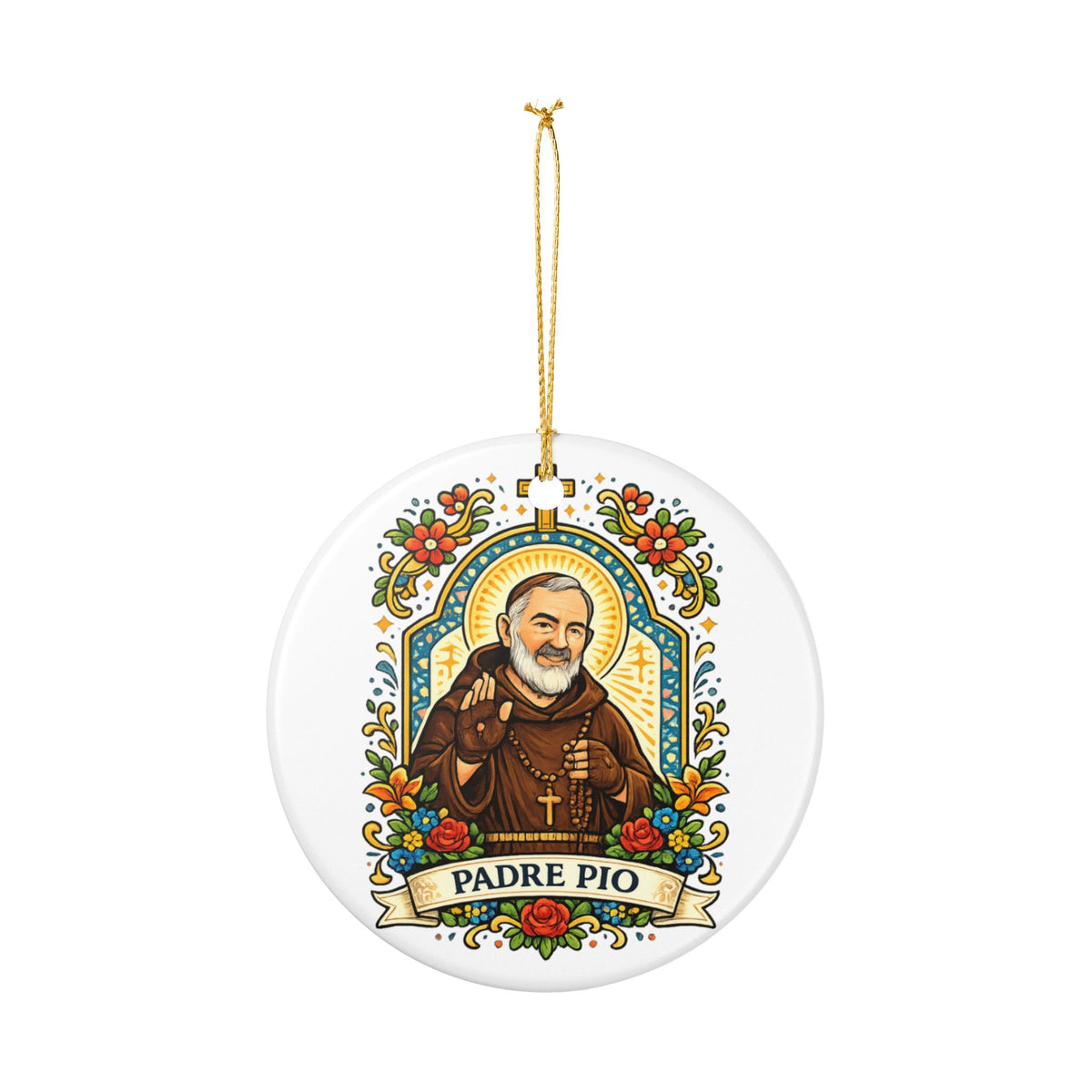 Saint Padre Pio Catholic Christmas Ornament