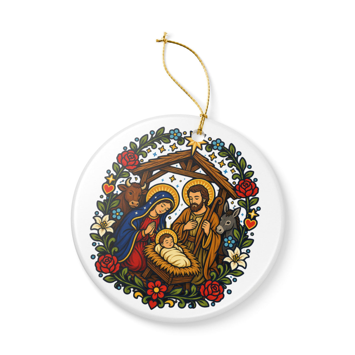 Nativity Ceramic Christmas Ornament