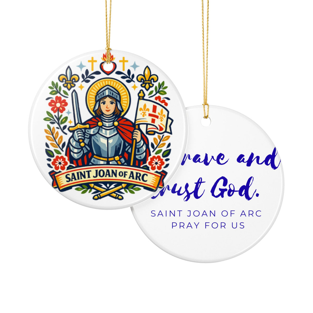 St. Joan of Arc Catholic Christmas Ornament