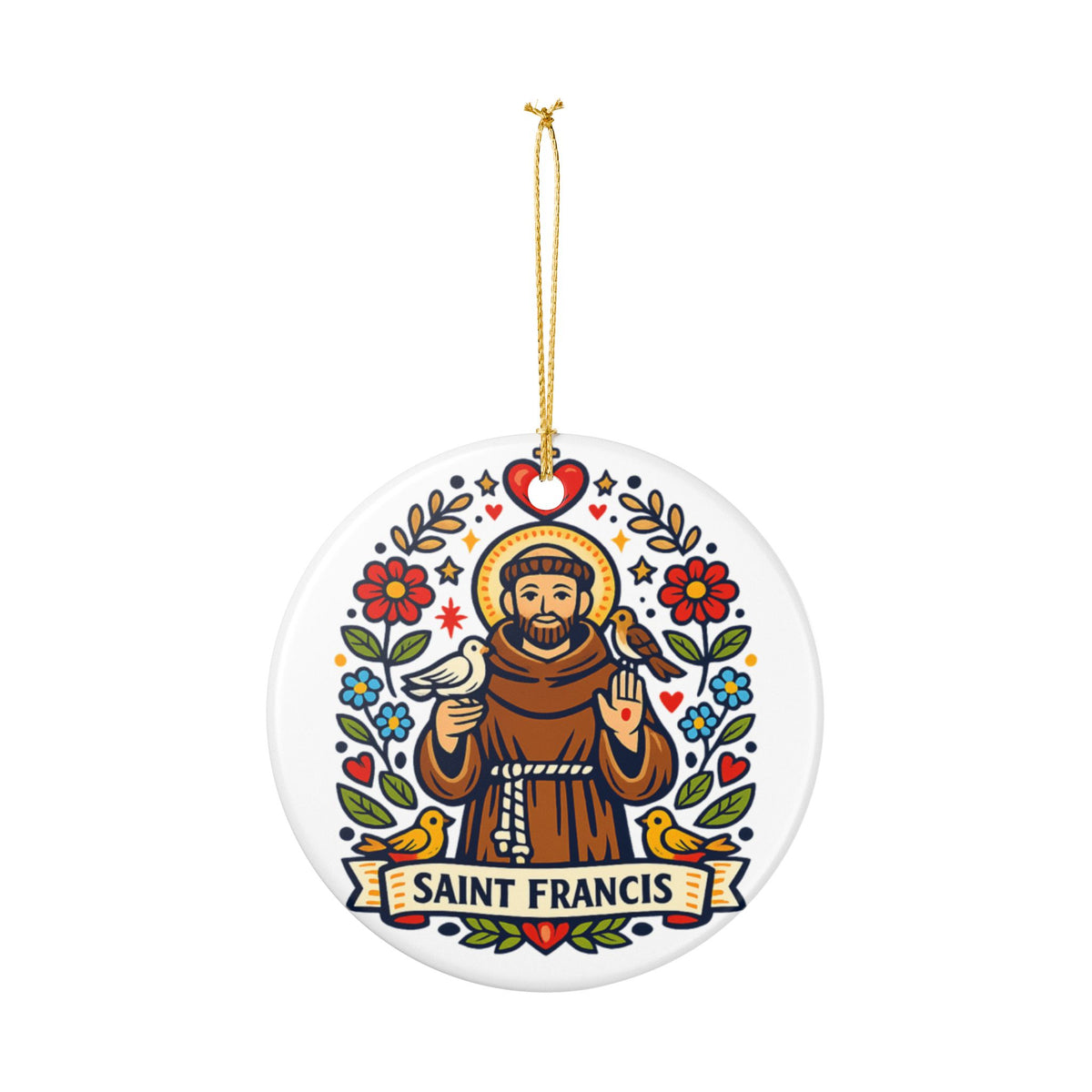 St. Francis of Assisi Catholic Christmas Ornament