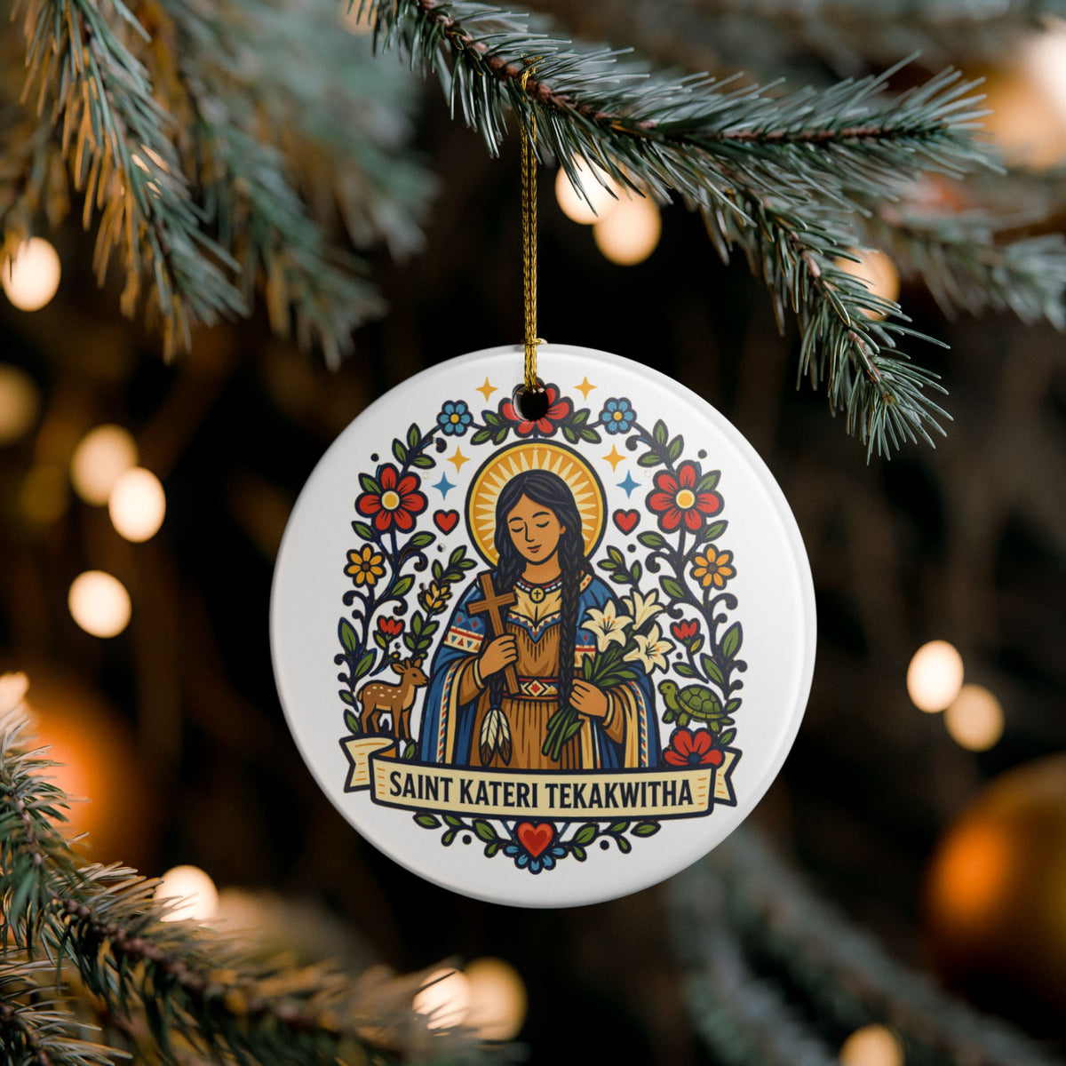 St. Kateri Tekakwitha Catholic Christmas Ornament