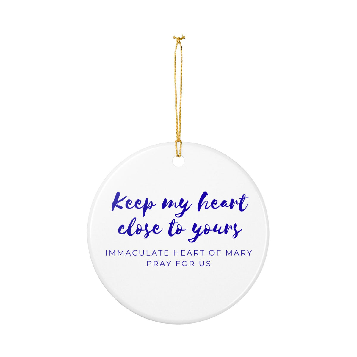 Immaculate Heart of Mary Catholic Christmas Ornament