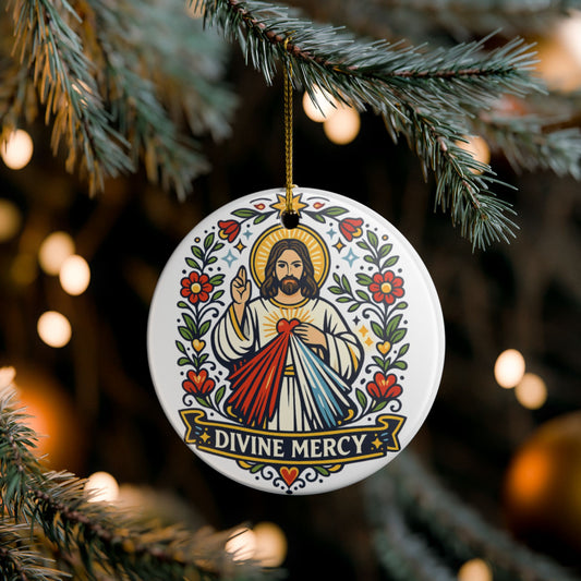 Divine Mercy Catholic Christmas Ornament