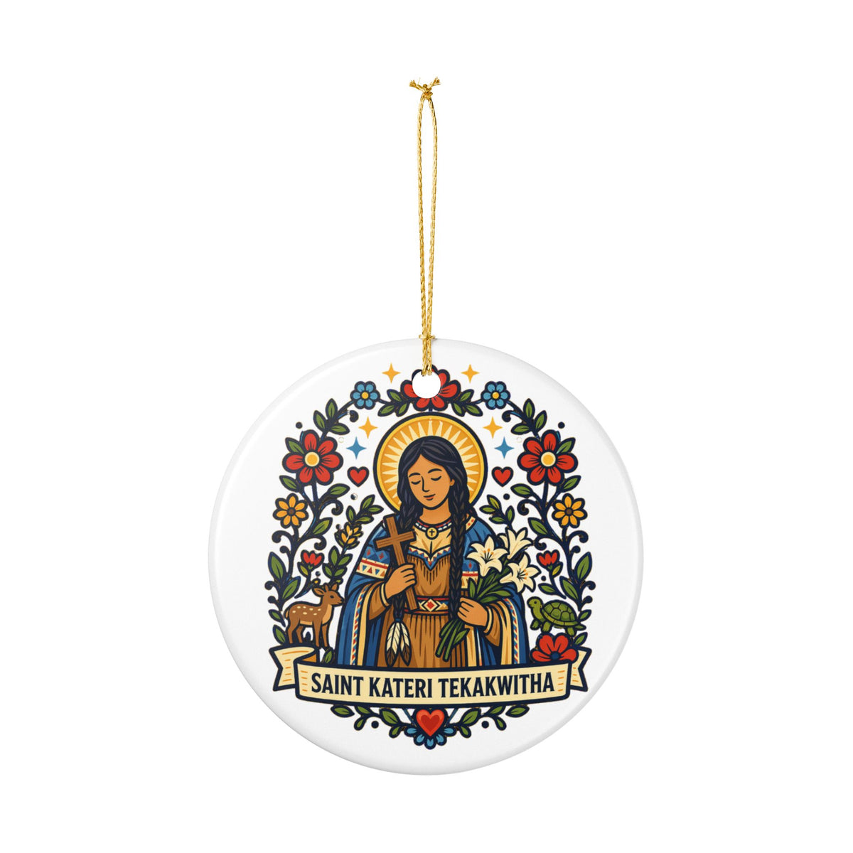 St. Kateri Tekakwitha Catholic Christmas Ornament
