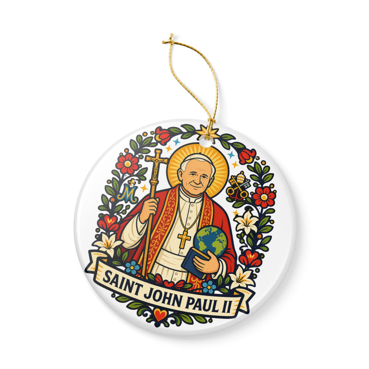 St. John Paul II Catholic Christmas Ornament