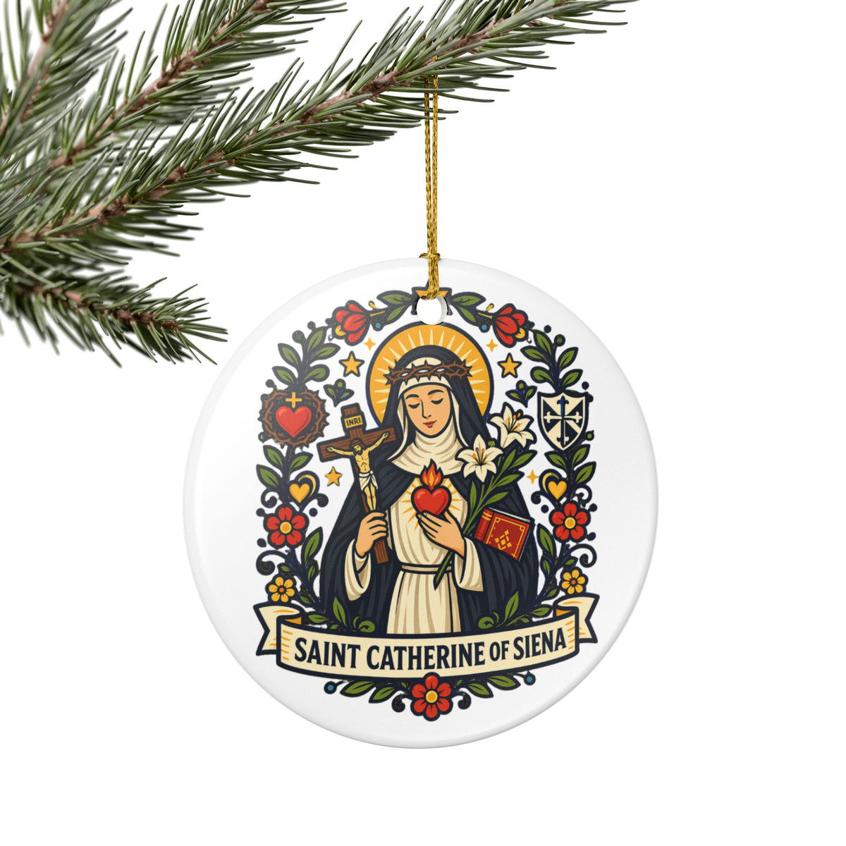 St. Catherine of Siena Catholic Christmas Ornament
