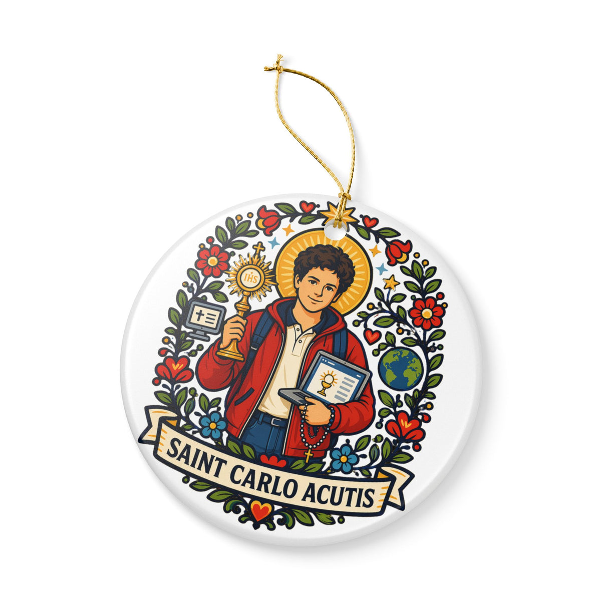 St. Carlo Acutis Catholic Christmas Ornament