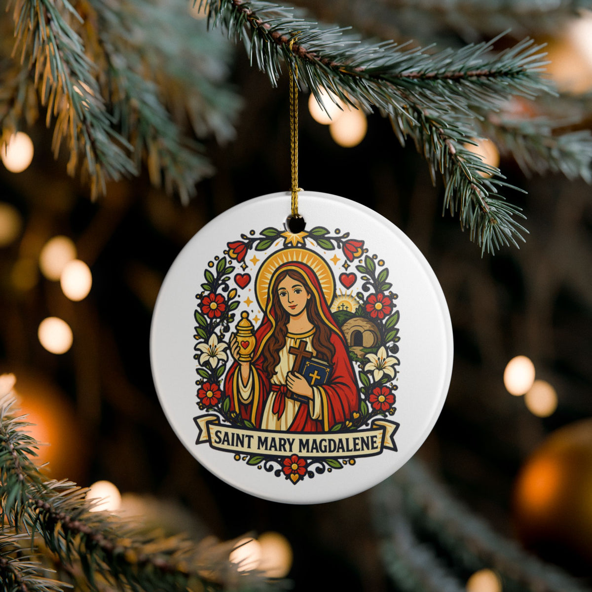 St. Mary Magdalene Catholic Christmas Ornament