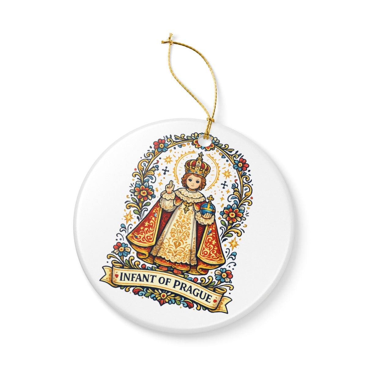 Infant of Prague Catholic Christmas Ornament