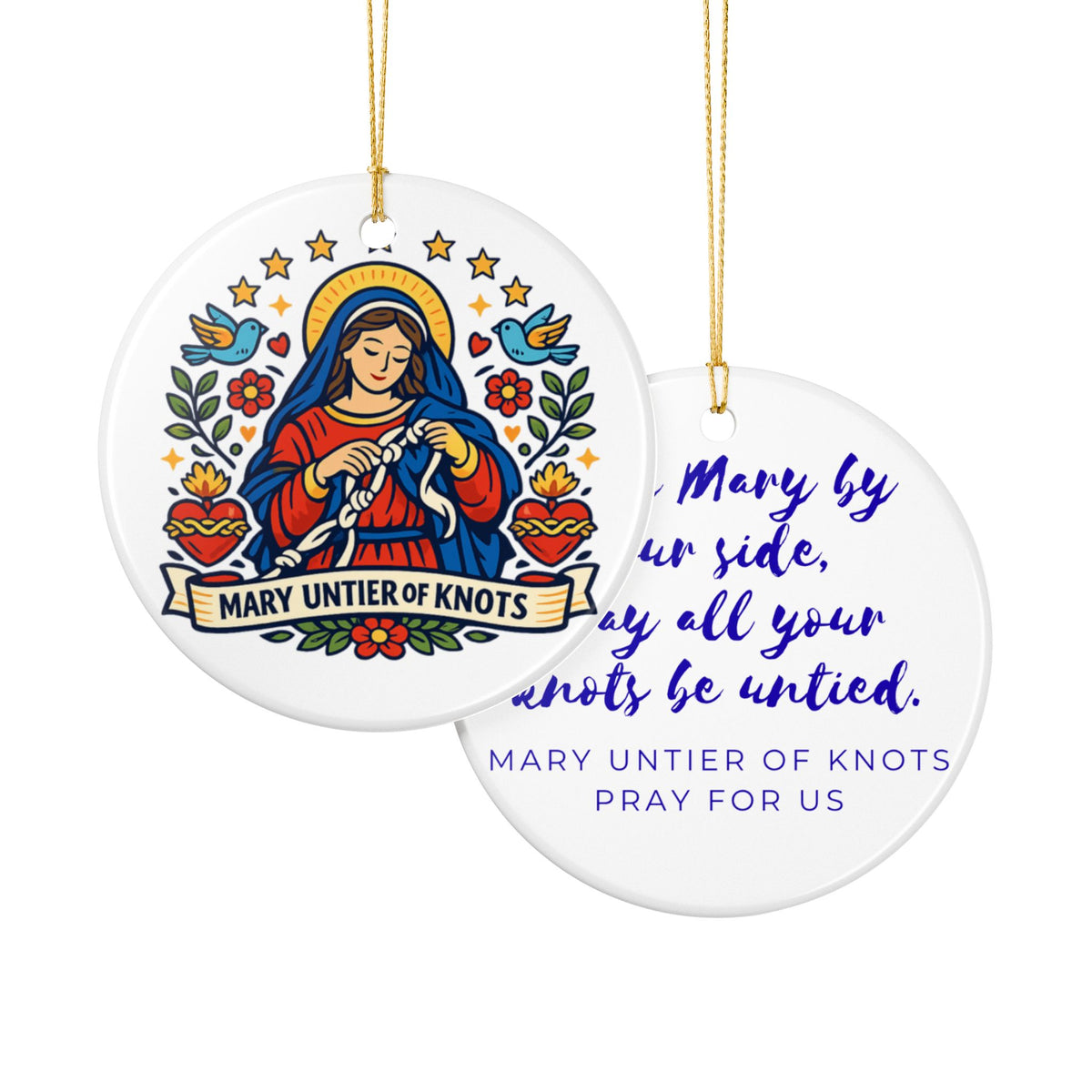 Mary Untier of Knots Catholic Christmas Ornament
