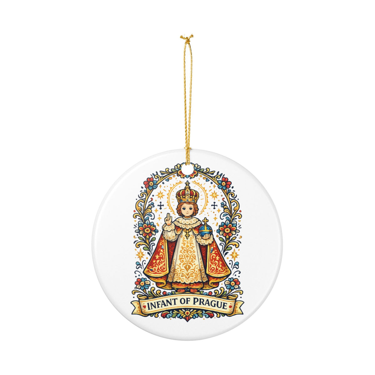 Infant of Prague Catholic Christmas Ornament