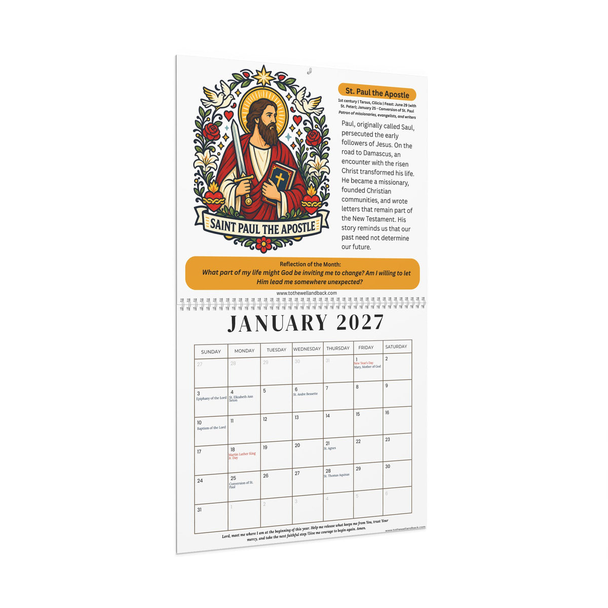 A Year with the Saints 2027 | Catholic Wall Calendar