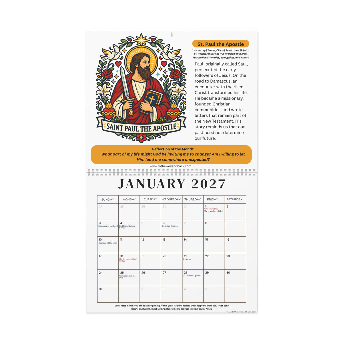 A Year with the Saints 2027 | Catholic Wall Calendar